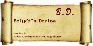 Bolyós Dorina névjegykártya